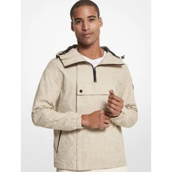 Men's Michael Kors Crinkled Woven Hoodie Cargo Jacket. Size Small. NWT $298 - Picture 1 of 12